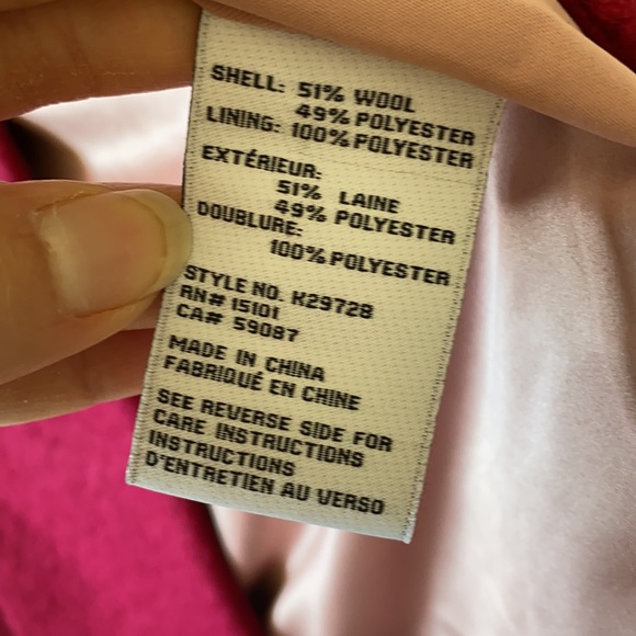 Kate Spade collared wool jacket berry red Sz S NWT - Picture 5 of 11